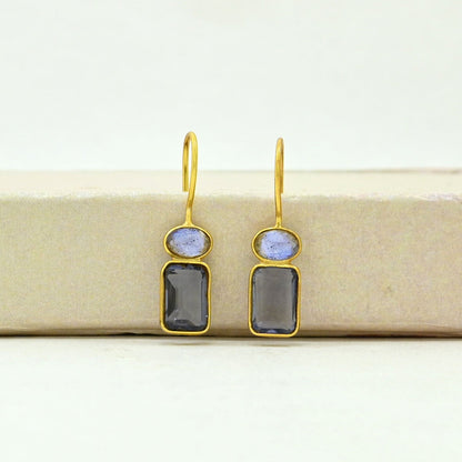 ELWEN EARRING - TANZANITE & LABRADORITE