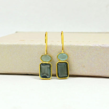 ELWEN EARRING - LONDON BLUE TOPAZ & AQUAMARINE