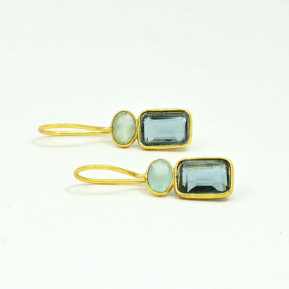 ELWEN EARRING - LONDON BLUE TOPAZ & AQUAMARINE