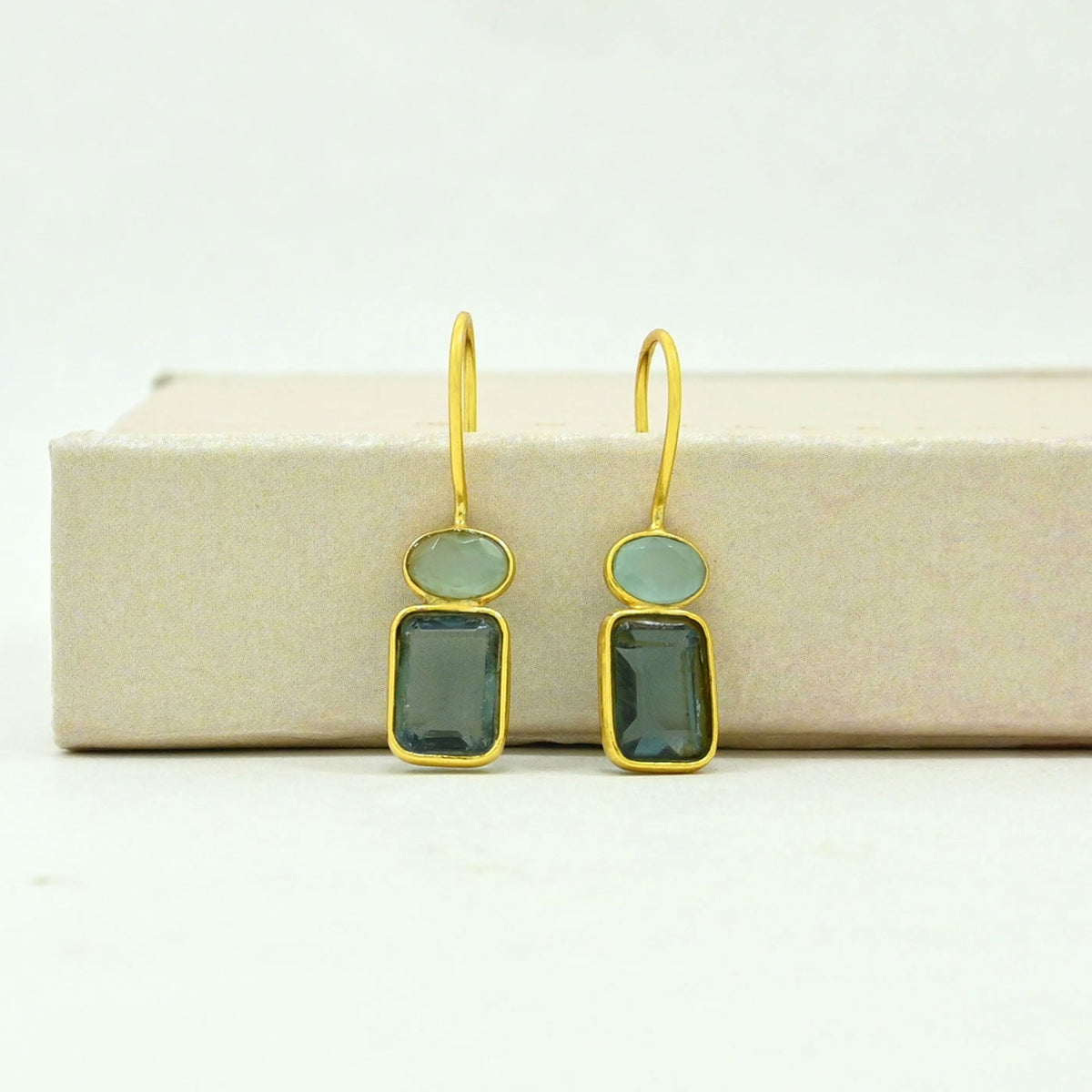 ELWEN EARRING - LONDON BLUE TOPAZ & AQUAMARINE