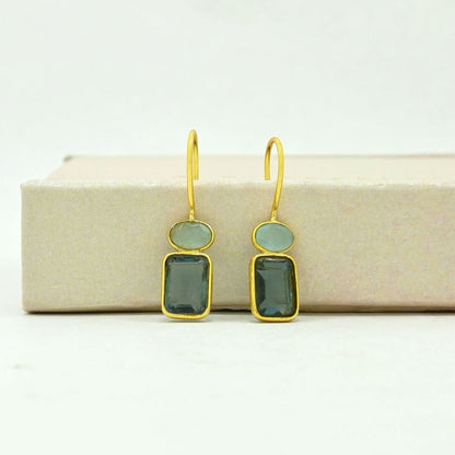ELWEN EARRING - LONDON BLUE TOPAZ & AQUAMARINE