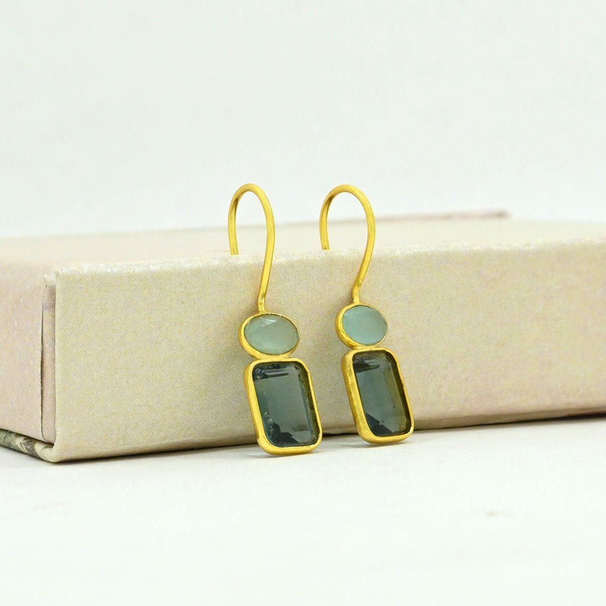 ELWEN EARRING - LONDON BLUE TOPAZ & AQUAMARINE