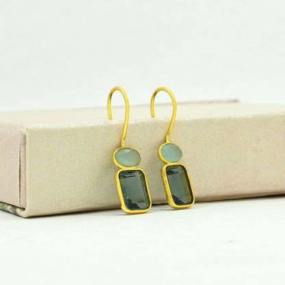 ELWEN EARRING - LONDON BLUE TOPAZ & AQUAMARINE
