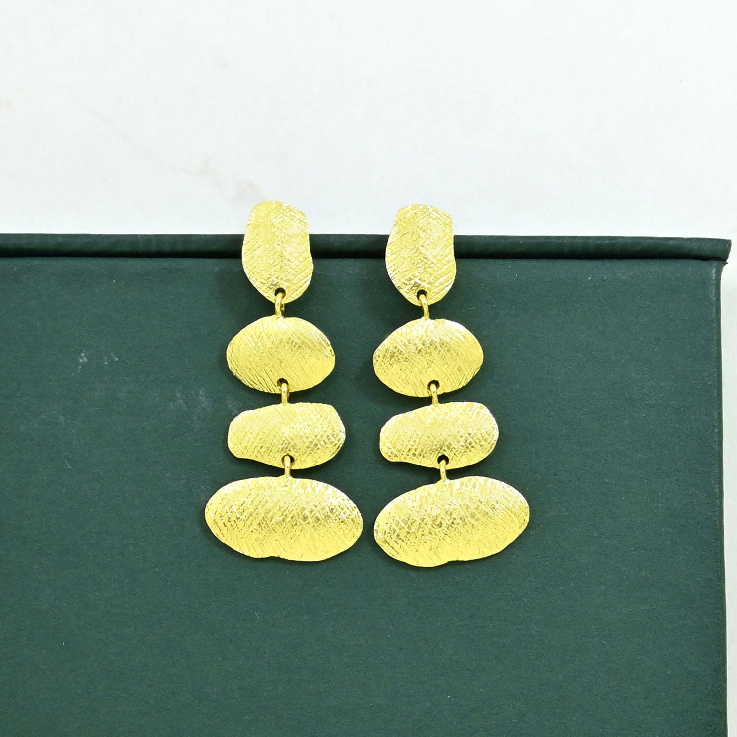 boho chic earrings gold plated