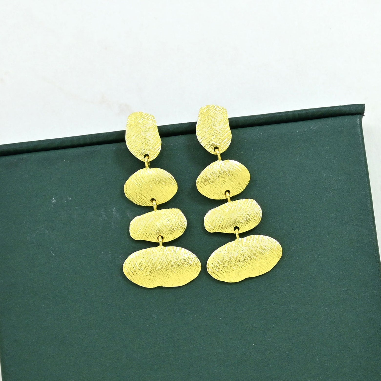 boho chic earrings gold plated