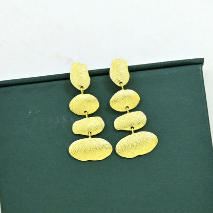 boho chic earrings gold plated