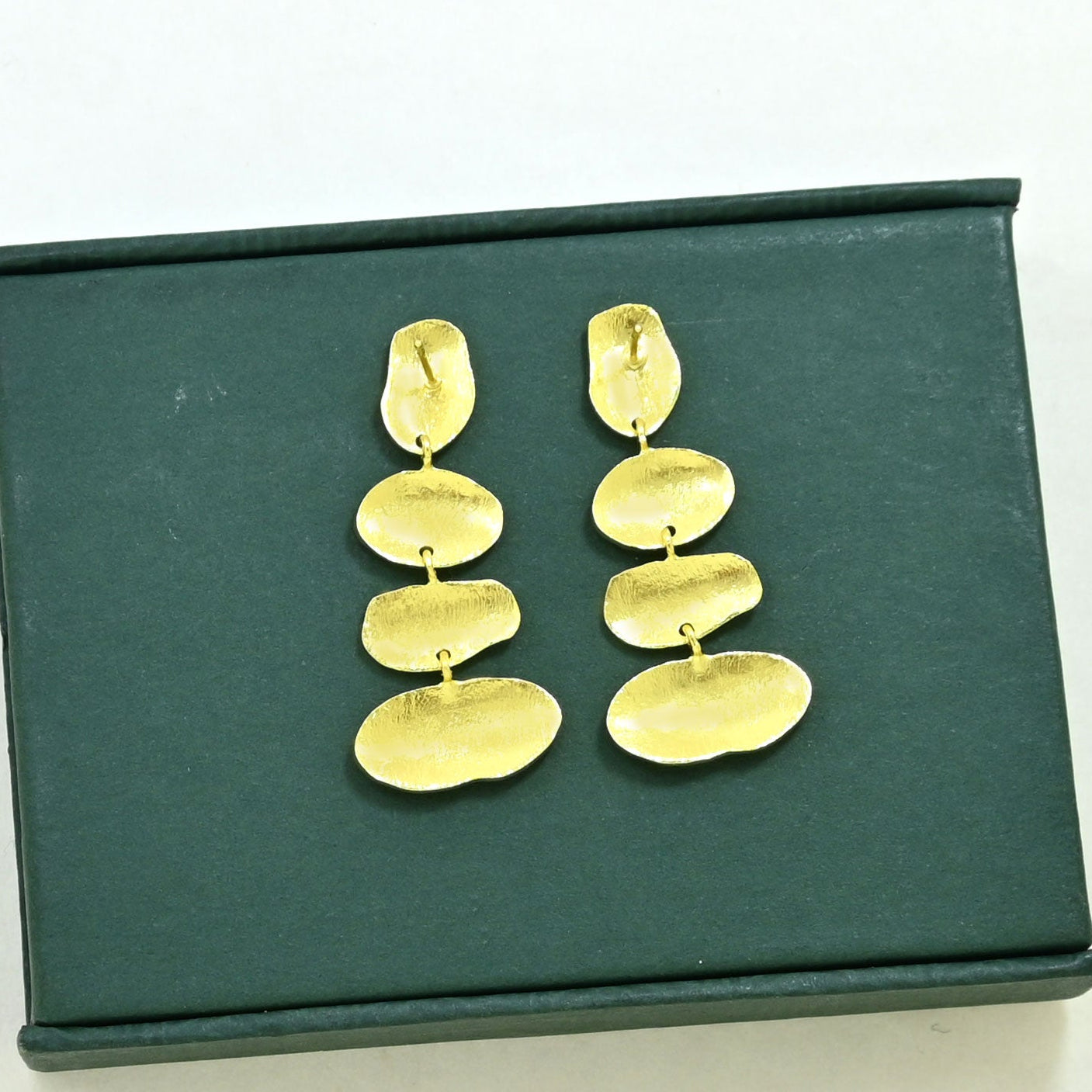 boho chic earrings gold plated