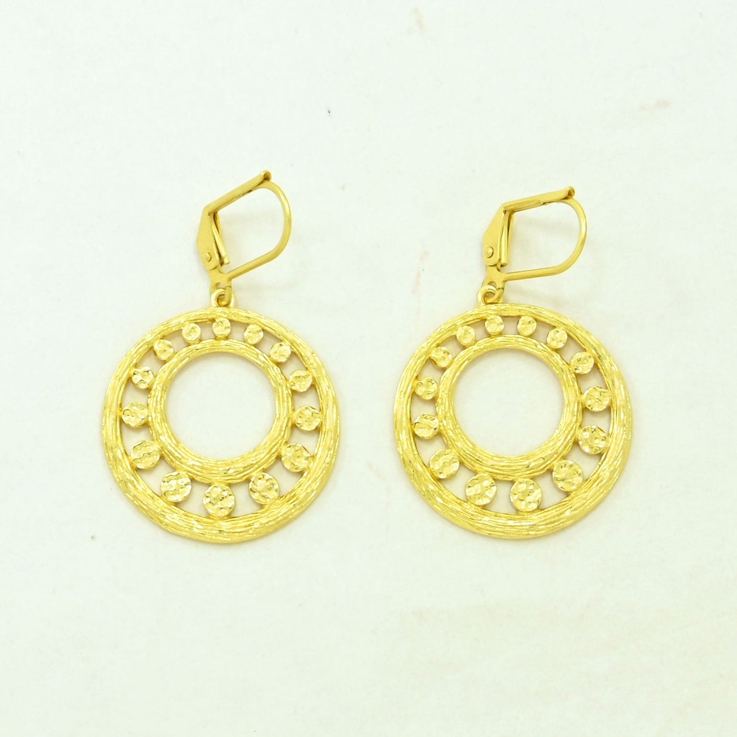 circle boho earrings gold plated