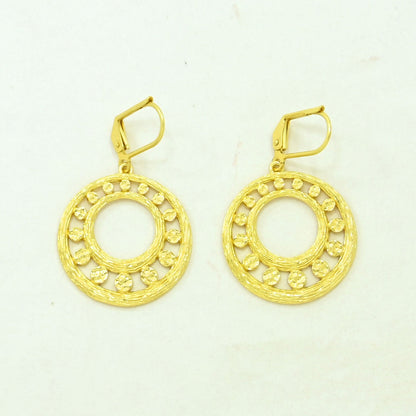 circle boho earrings gold plated
