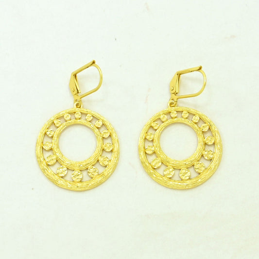 circle boho earrings gold plated