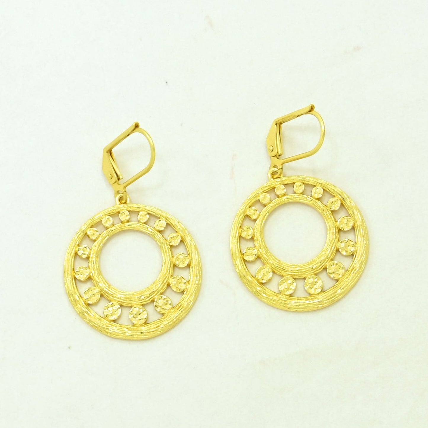 circle boho earrings gold plated