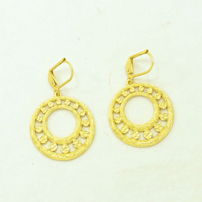 circle boho earrings gold plated