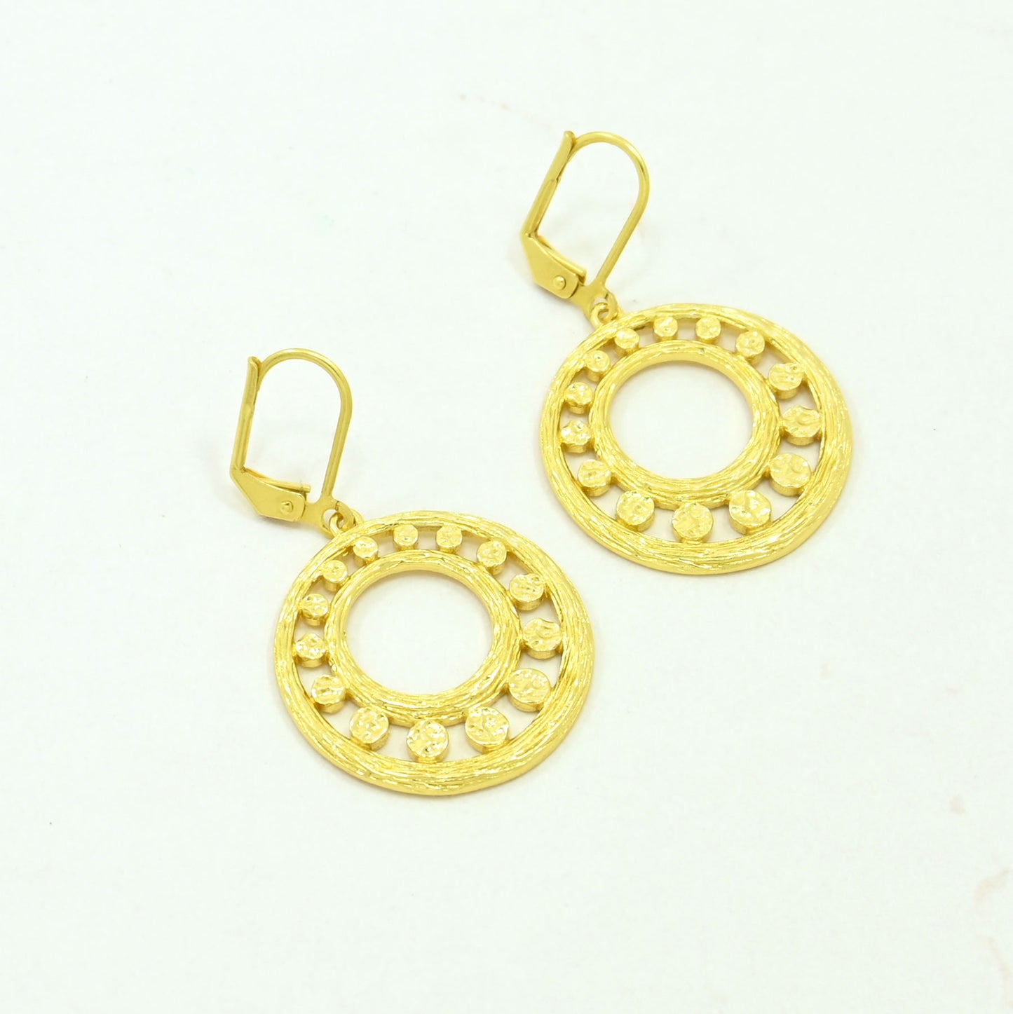 circle boho earrings gold plated