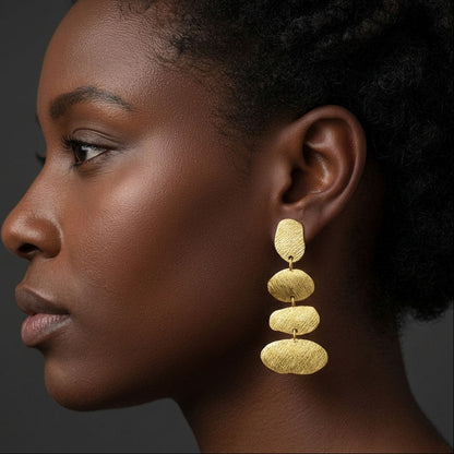 boho chic earrings gold plated