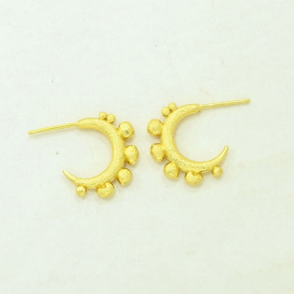 boho chic hoop earrings gold plated