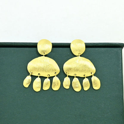 boho chic earrings gold plated