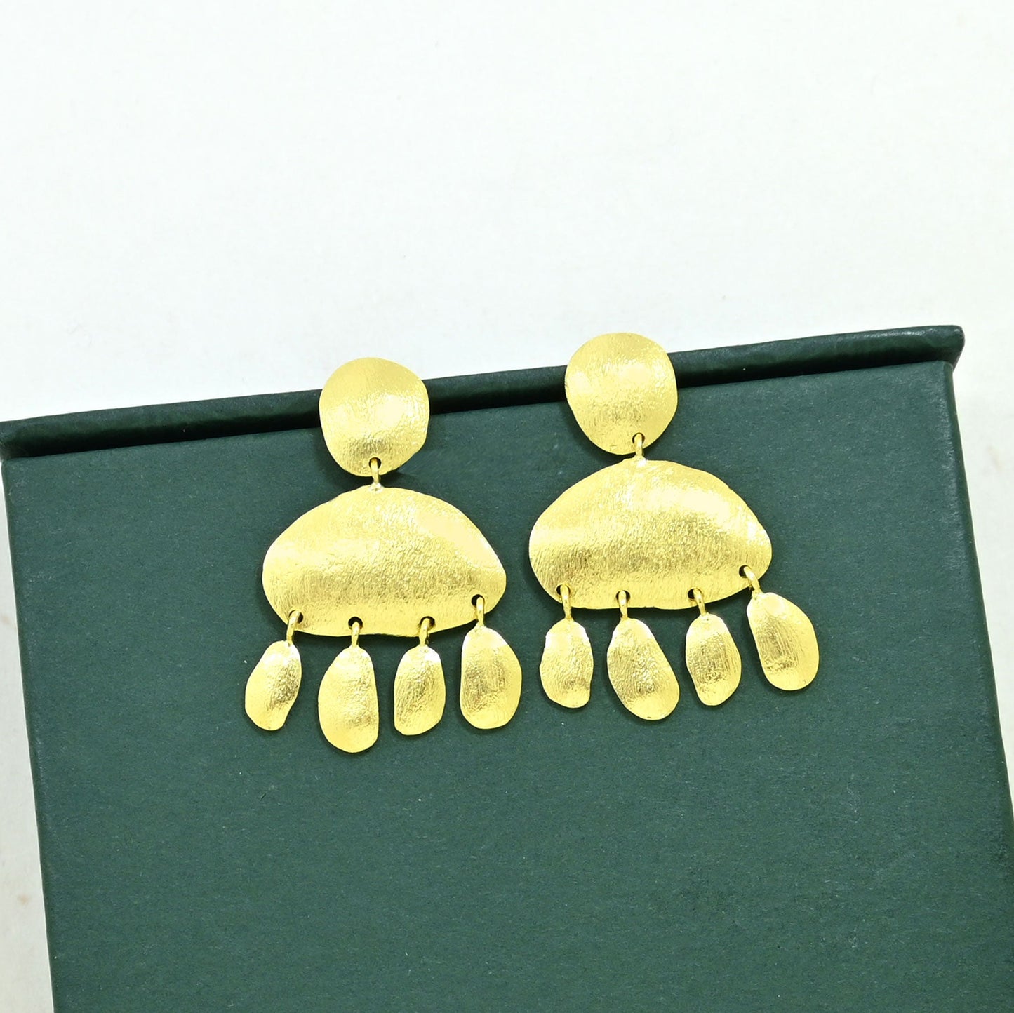 boho chic earrings gold plated