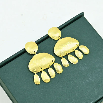 boho chic earrings gold plated