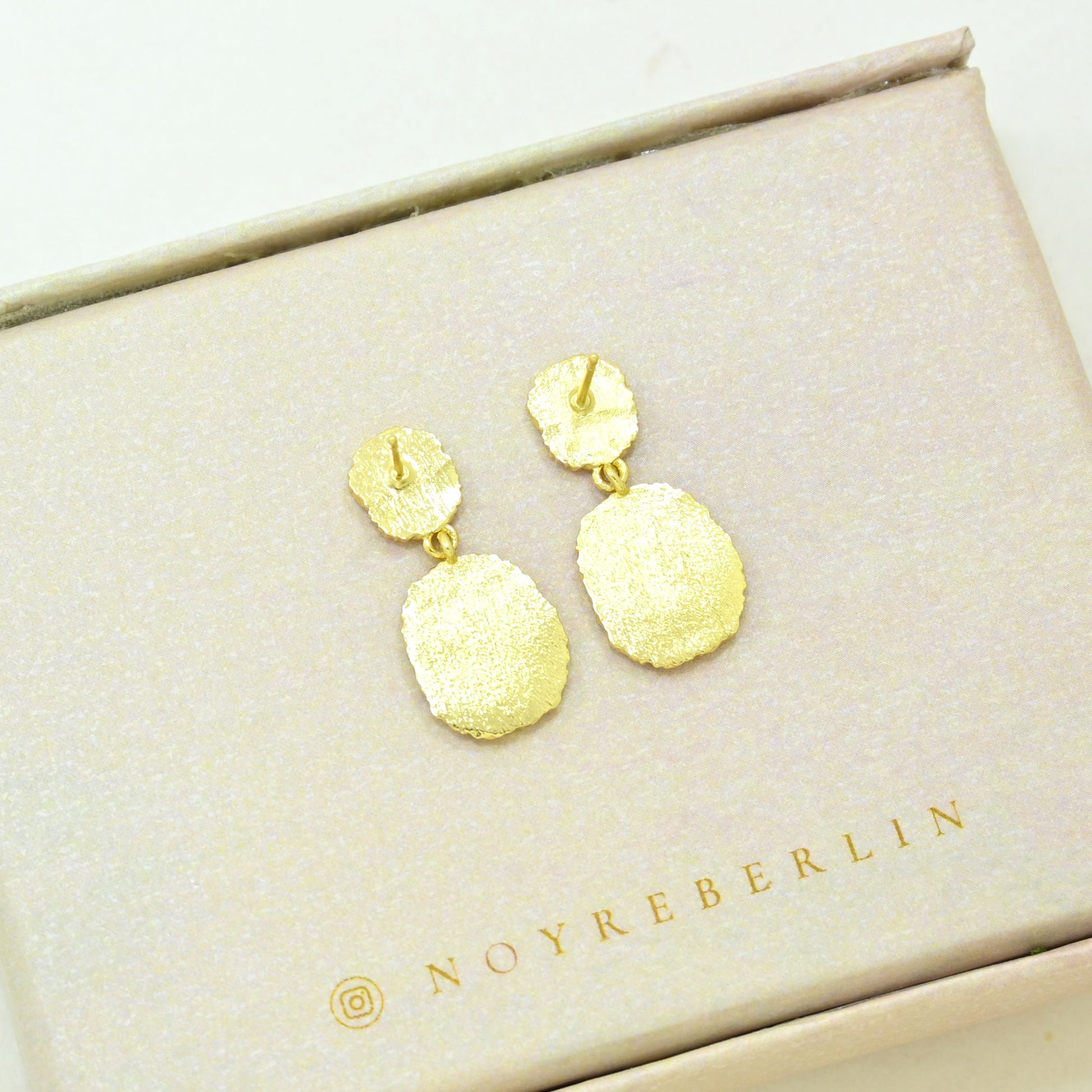 boho hammered earring gold plated