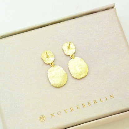 boho hammered earring gold plated