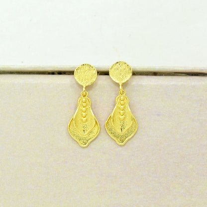 boho drop earrings gold plated