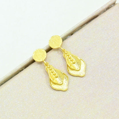 boho drop earrings gold plated