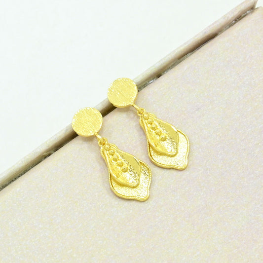 boho drop earrings gold plated