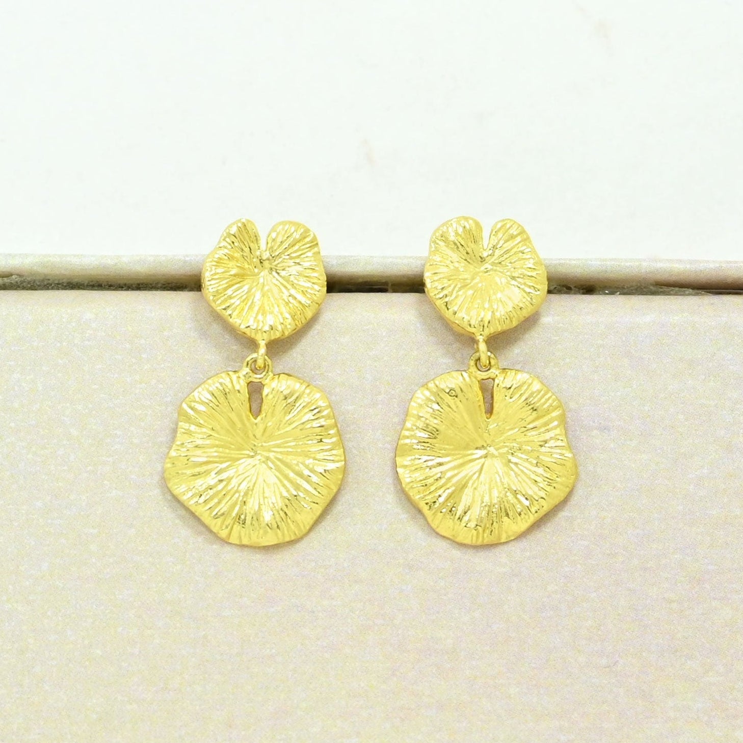 boho chic earrings gold plated