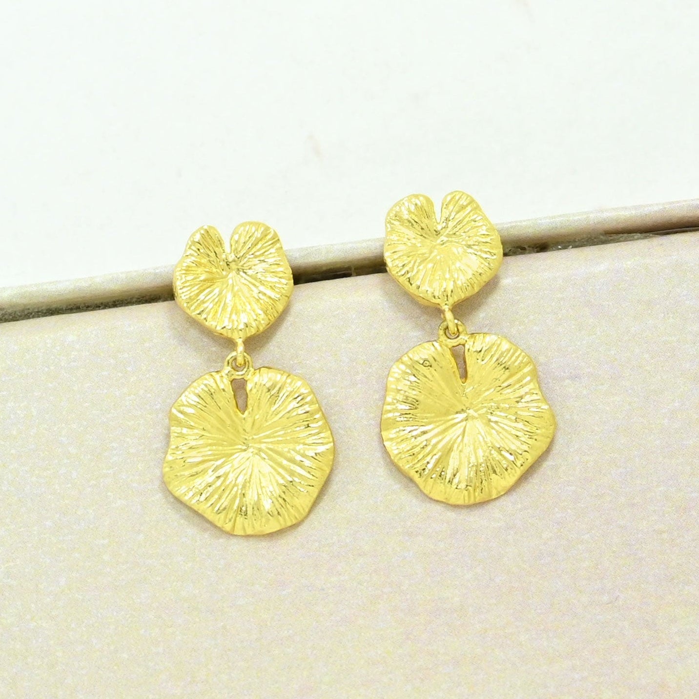 boho chic earrings gold plated