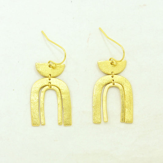 Geometric boho earrings gold plated