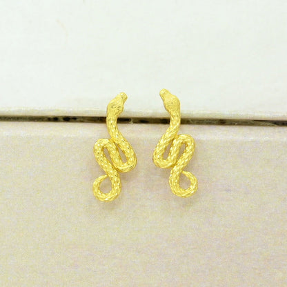 snake gold plated earrings
