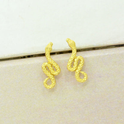 snake gold plated earrings