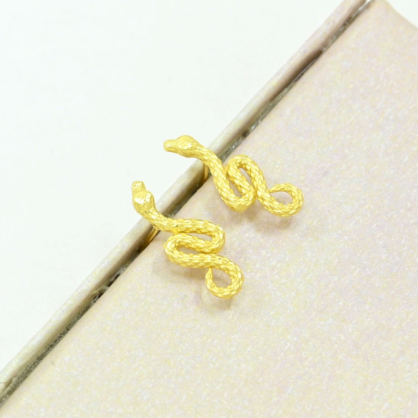 snake gold plated earrings