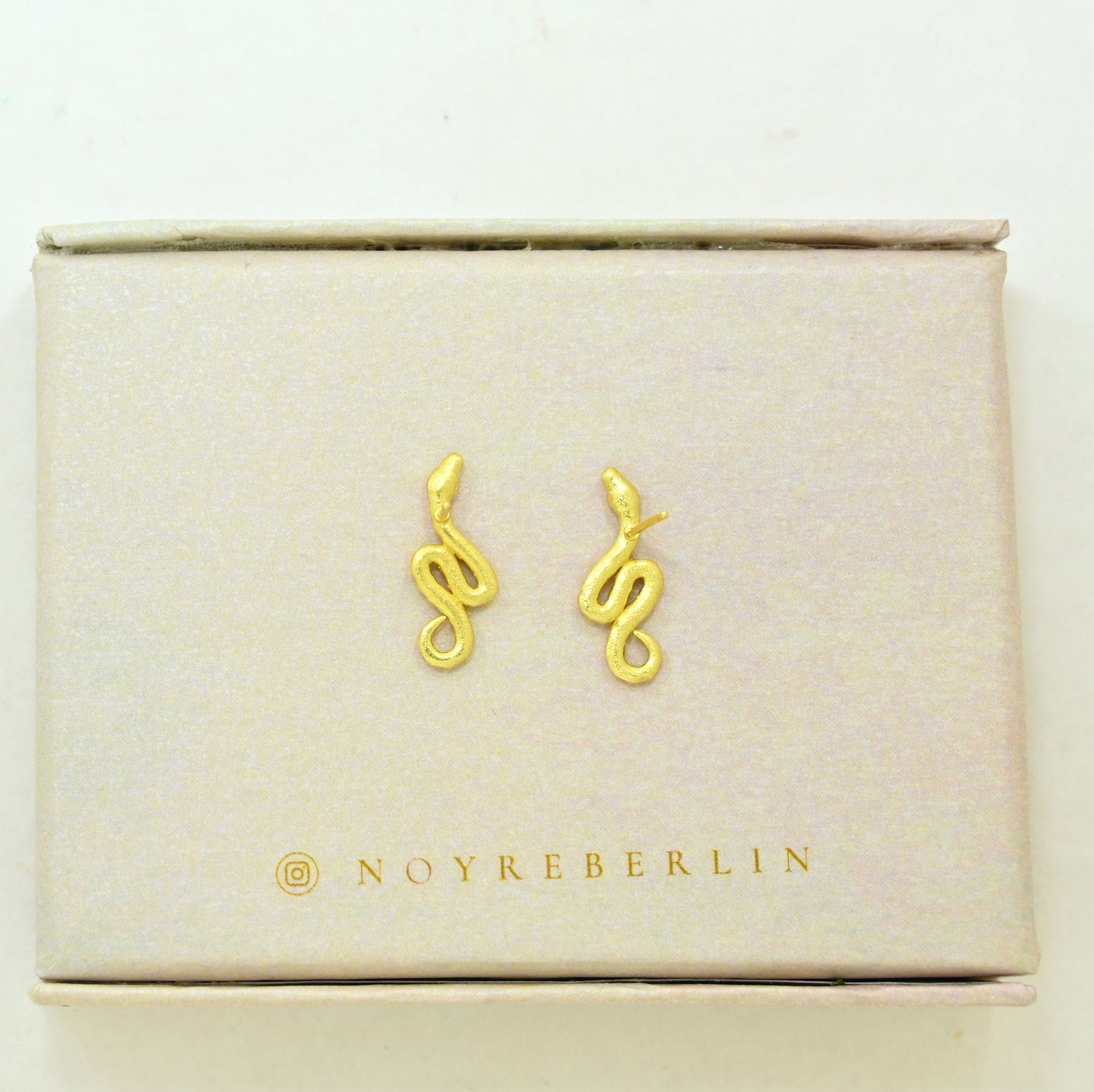 snake gold plated earrings