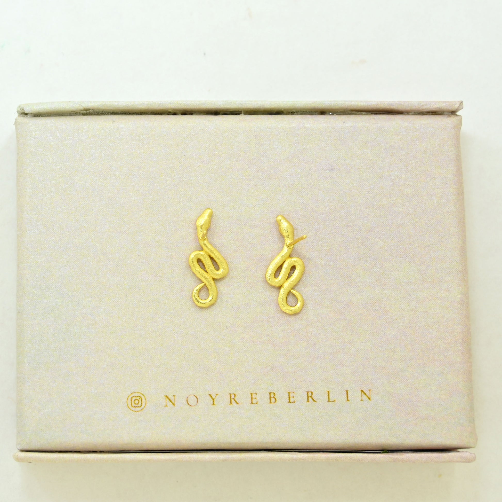 snake gold plated earrings