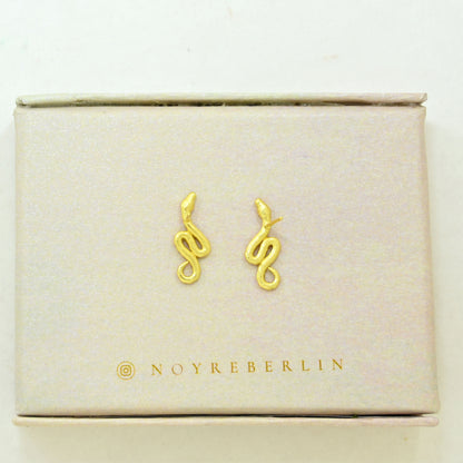 snake gold plated earrings