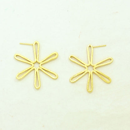 boho statement hoop earring gold filled