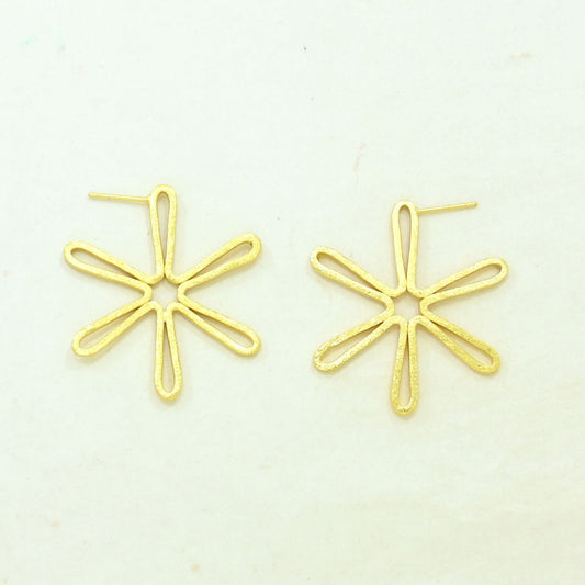 boho statement hoop earring gold filled
