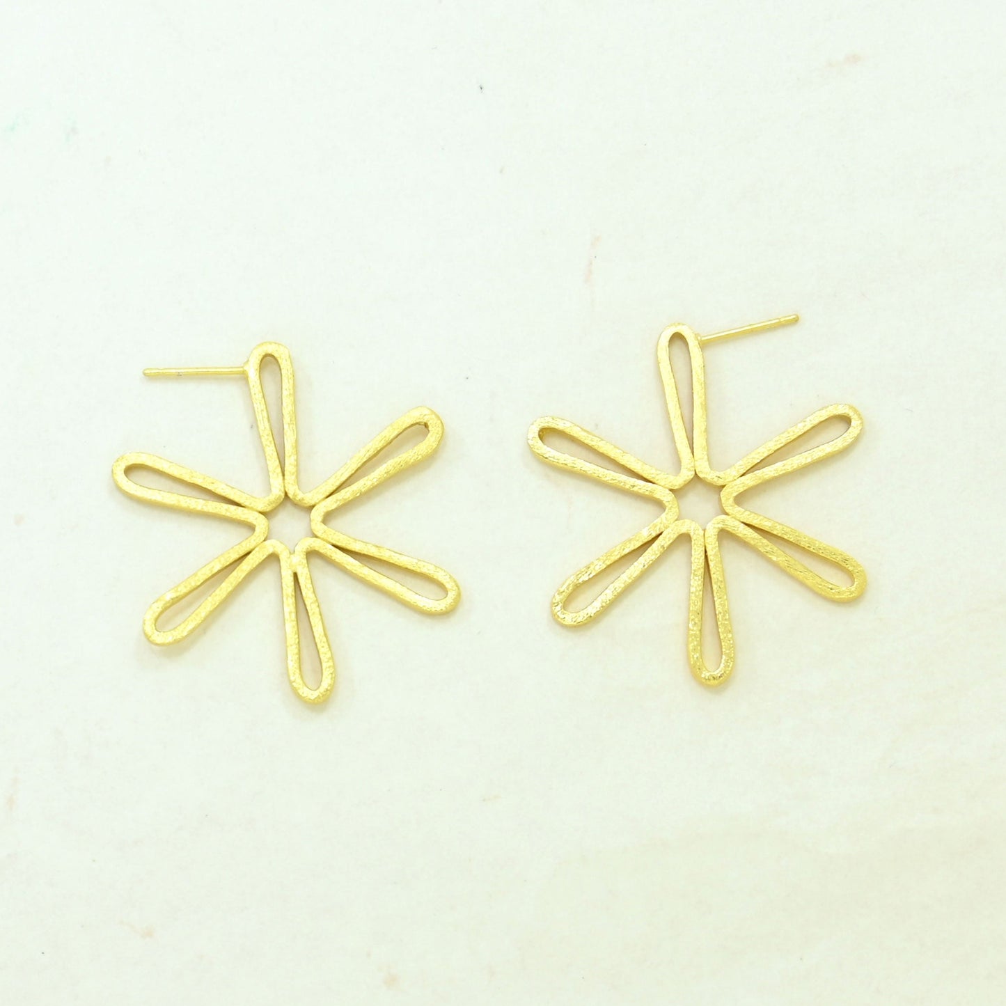 boho statement hoop earring gold filled