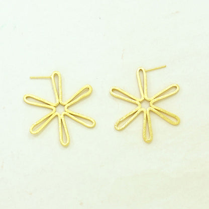boho statement hoop earring gold filled