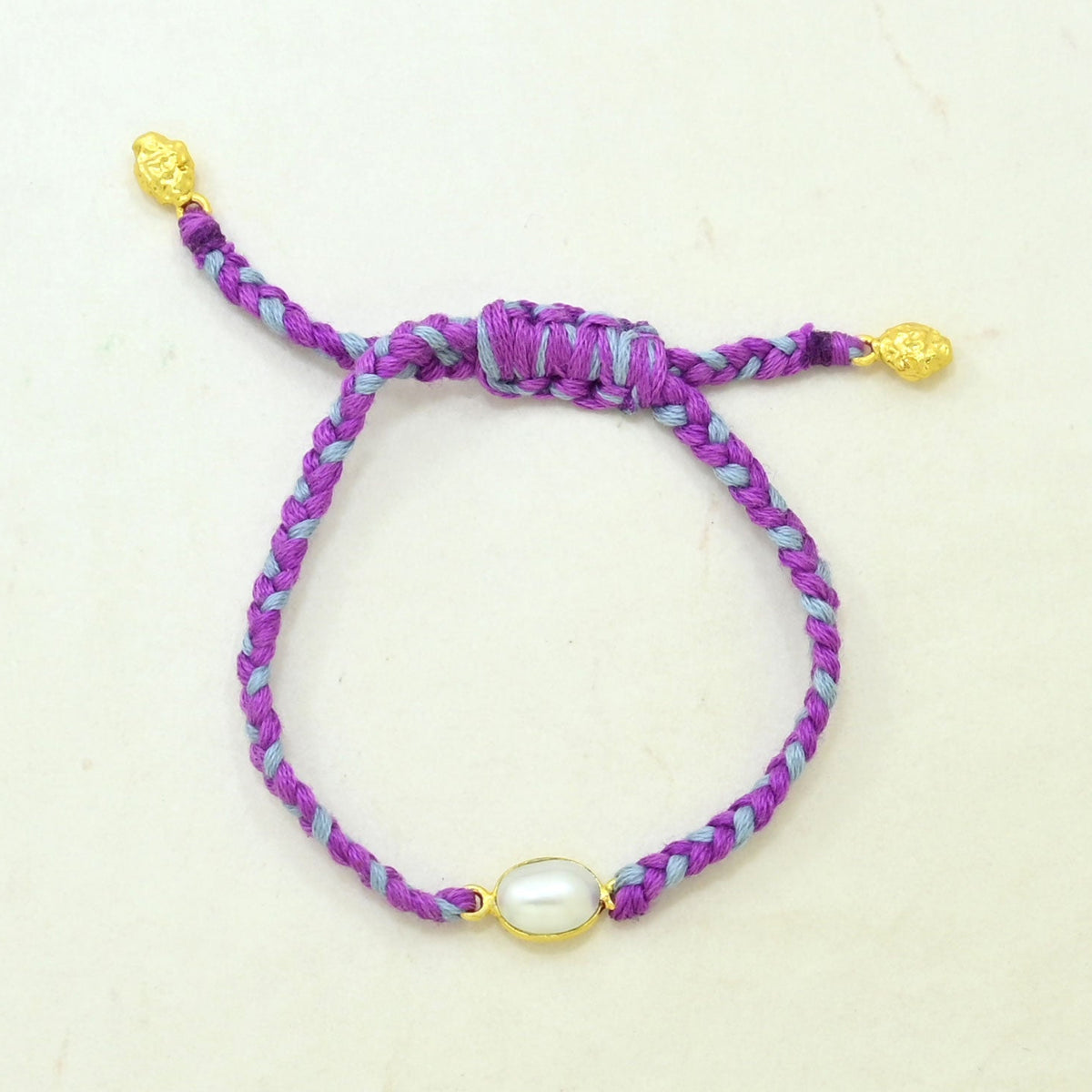 Handgeflochtenes Bunt Armband - Tanzanit   