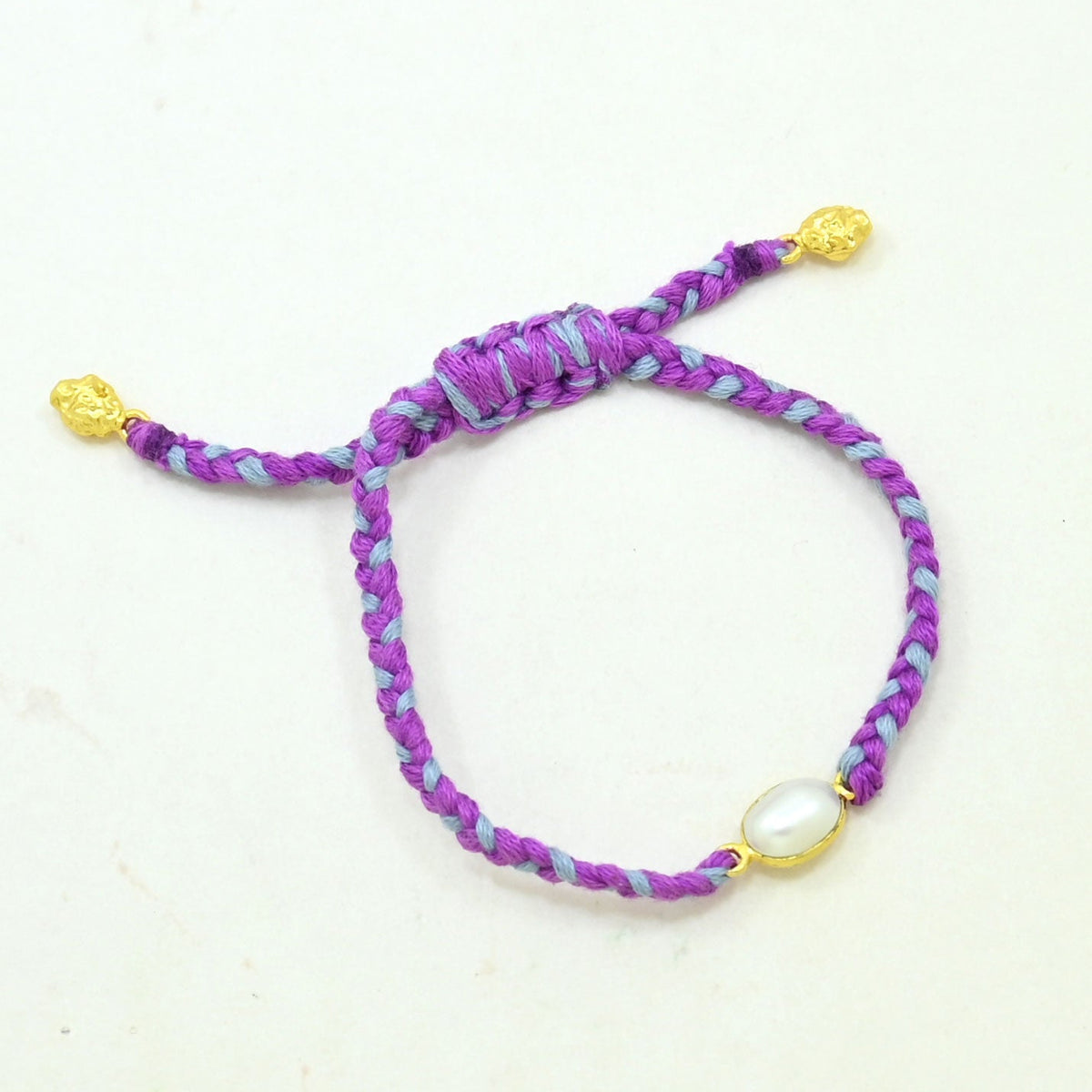 Handgeflochtenes Bunt Armband - Tanzanit   