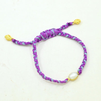 Handgeflochtenes Bunt Armband - Tanzanit   