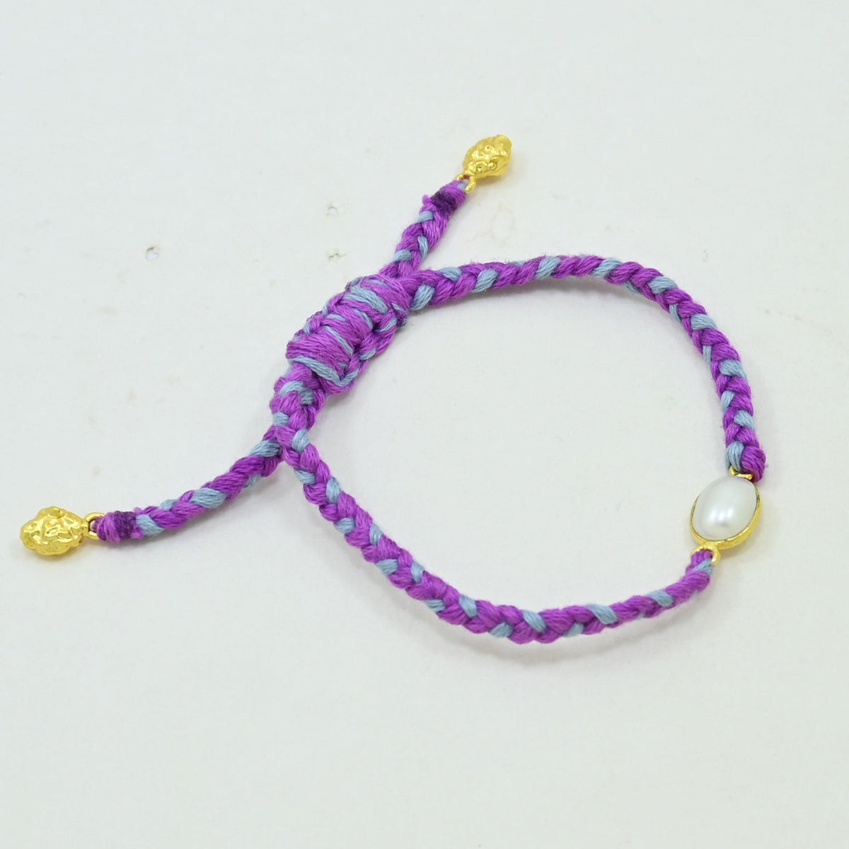 Handgeflochtenes Bunt Armband - Tanzanit   
