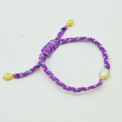 Handgeflochtenes Bunt Armband - Tanzanit   