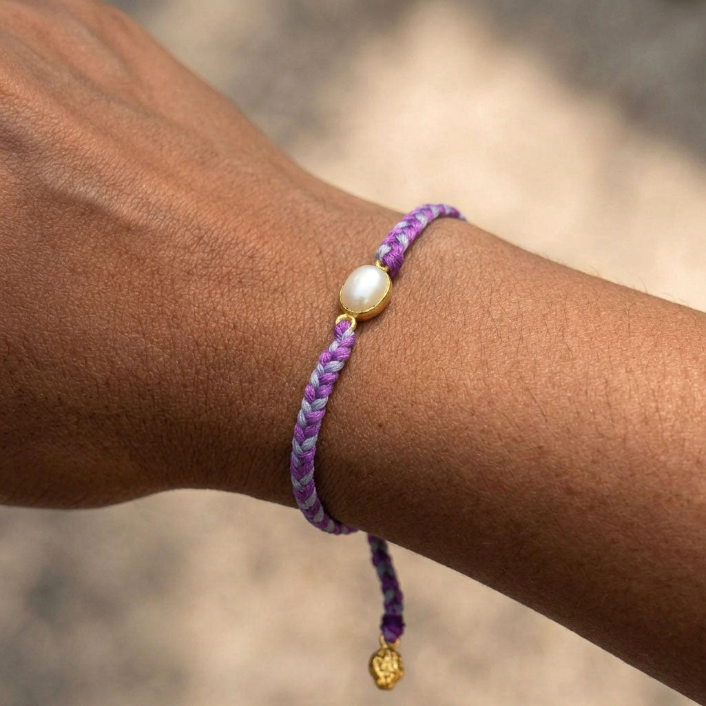 Handgeflochtenes Bunt Armband - Tanzanit   