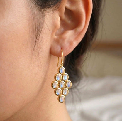 ISA EARRING - RAINBOW MOONSTONE