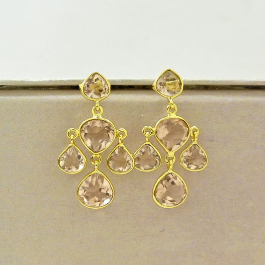 morganite earring gold filled