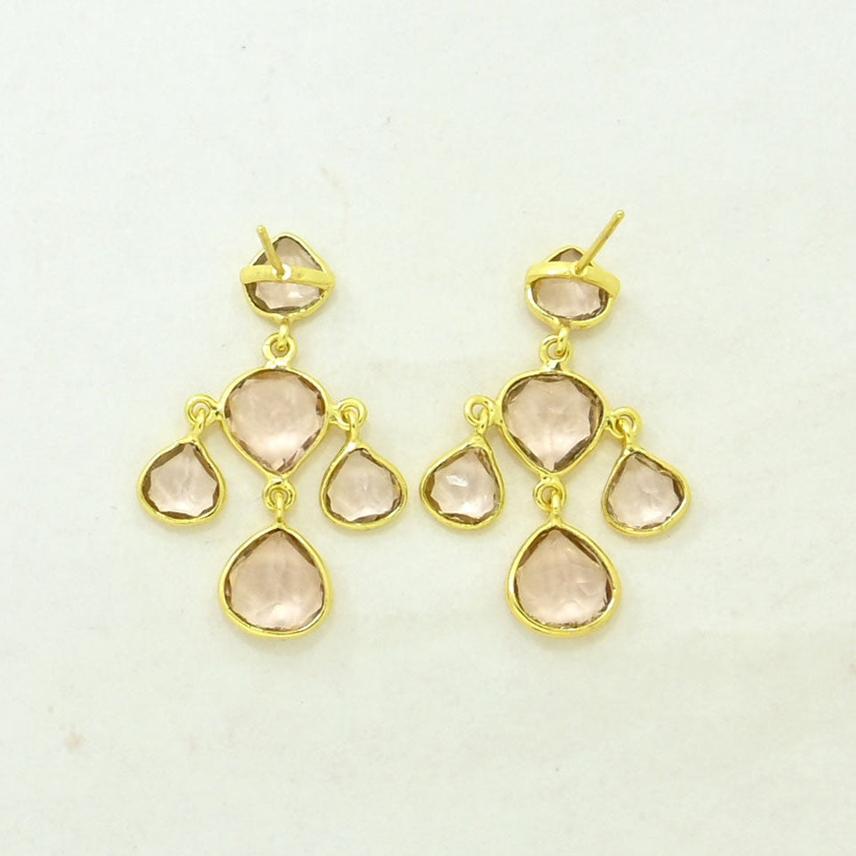morganite earring gold filled