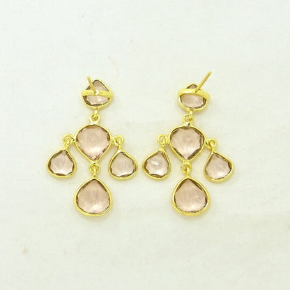morganite earring gold filled